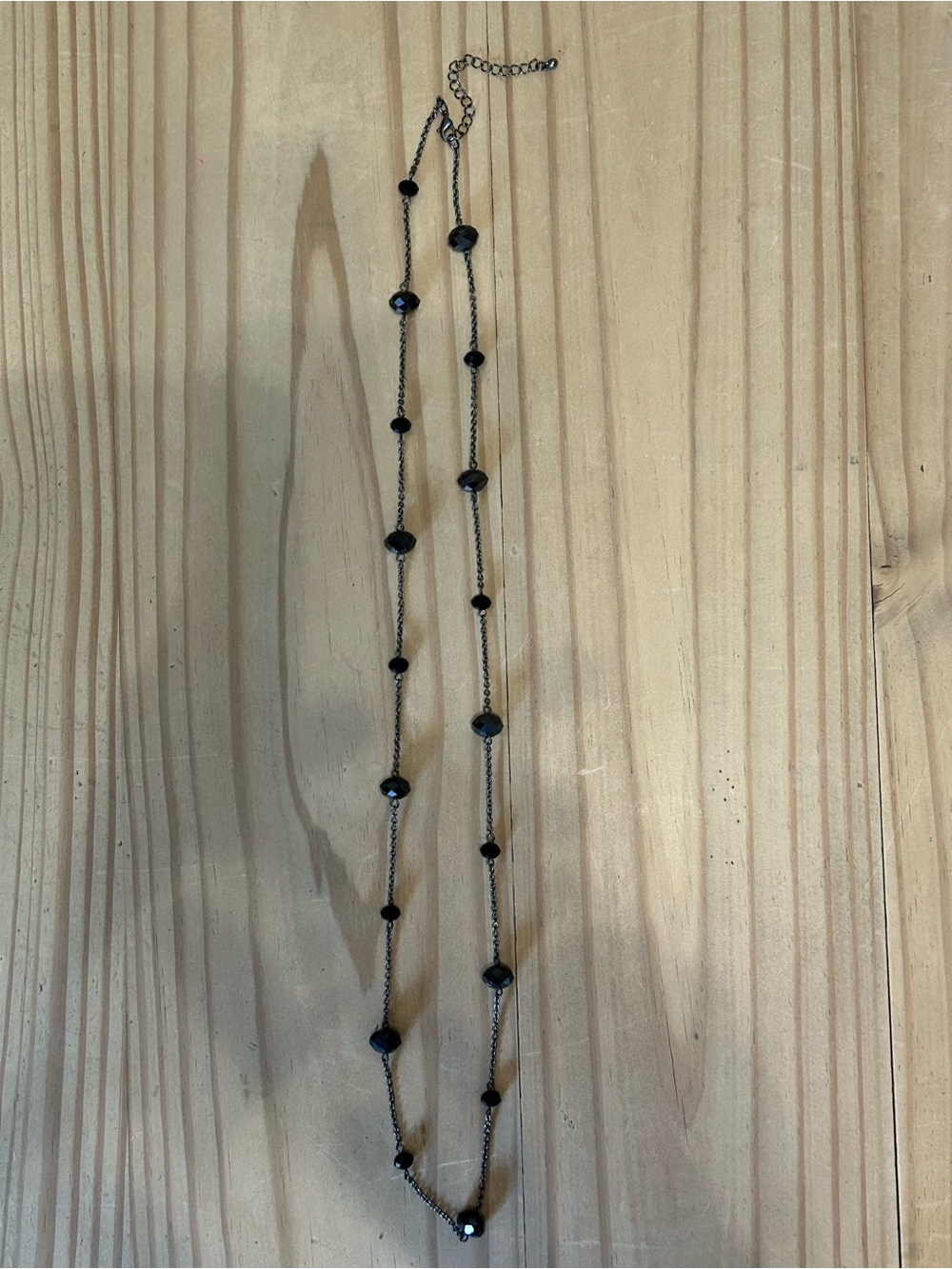 The Limited Black Faceted Bead Long Necklace